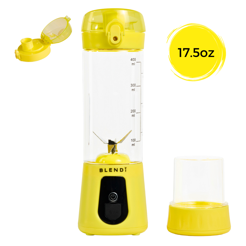 BLENDi Pro+ Ice Crushing Portable Blender with 17oz capacity, compact design, and sleek black finish.