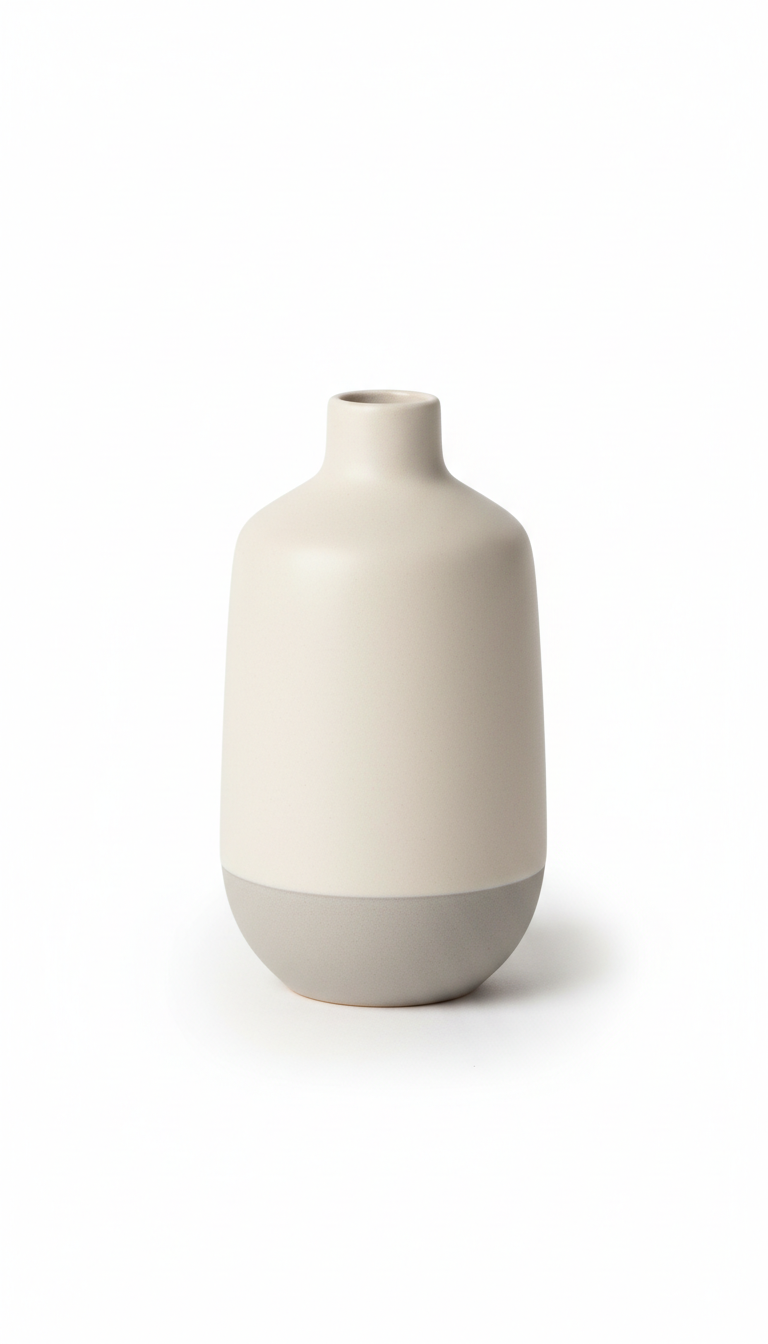 Minimalist Ceramic Vase in Soft Gray