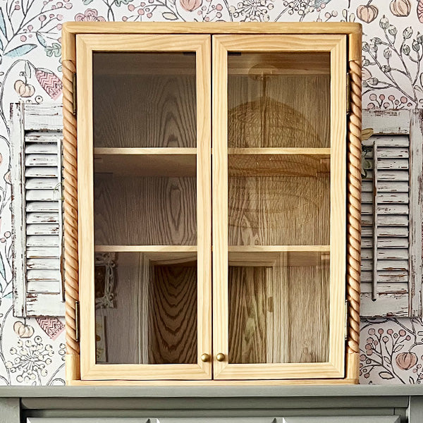 Turned Wood Frame Wall Cabinet
