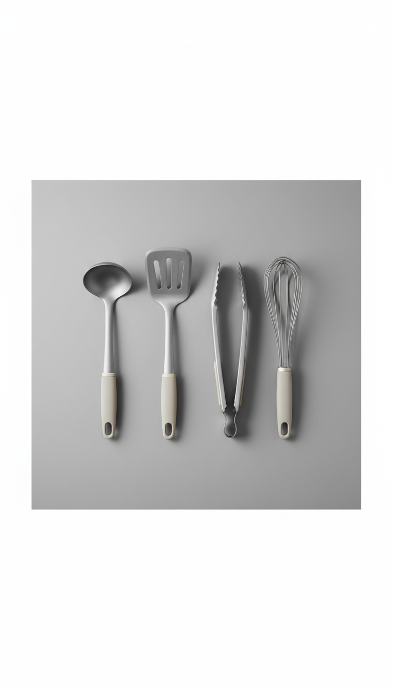 Matte Metal Kitchen Utensil Set